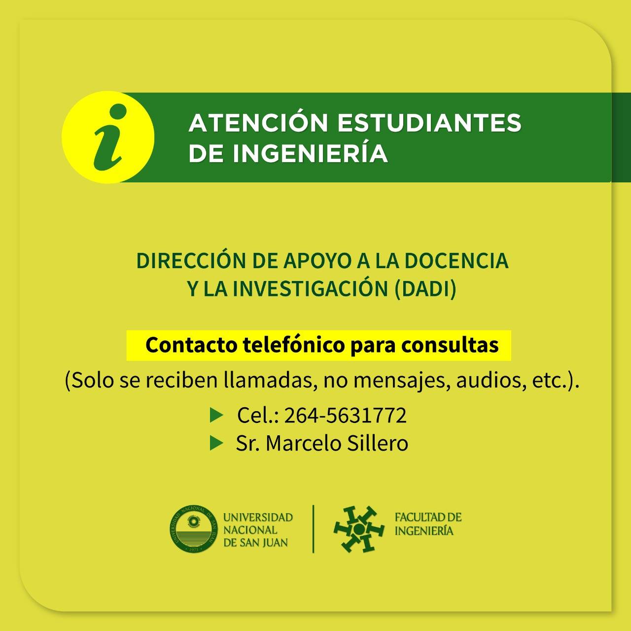 Contactos para consultas académicas y trámites a distancia 